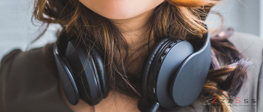 2 Bizarre Gambles on Musicians headset on girl neck wirh wavvy hair - 2 Bizarre Gambles on Musicians